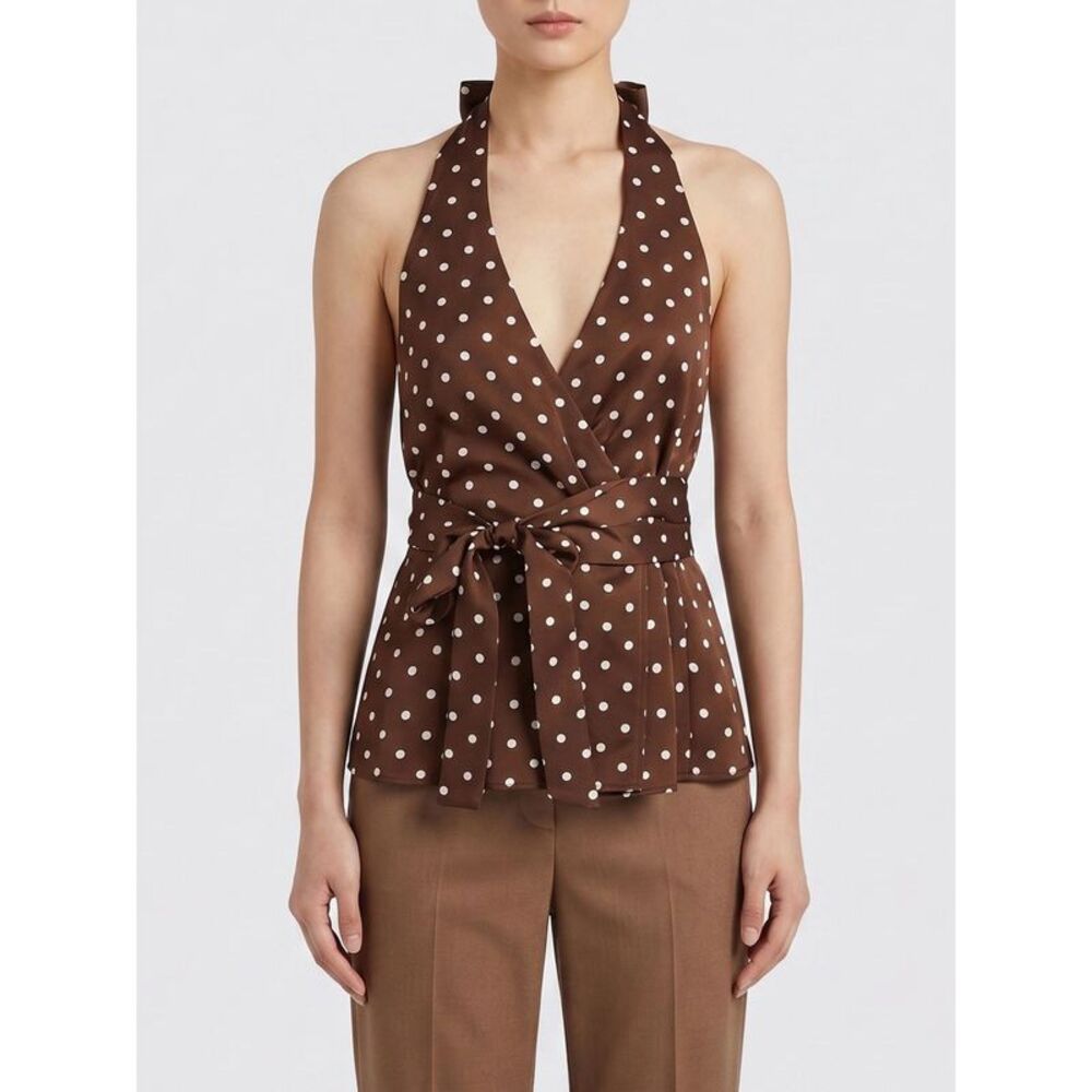 Parosh Women P.A.R.O.S.H. Polka-Dot Silk Halterneck Top